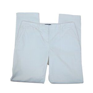 LANDS' END Women's White Mid Rise Straight Leg Chino Pants 12